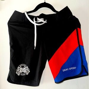 Size 28 - Darc Sport - Stage Trunks - Shorts - Competition- Black Red/Blue